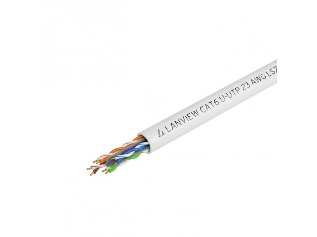 Lanview Cat6 U-UTP Network Cable  4x2xAWG23 LSZH white 305m,