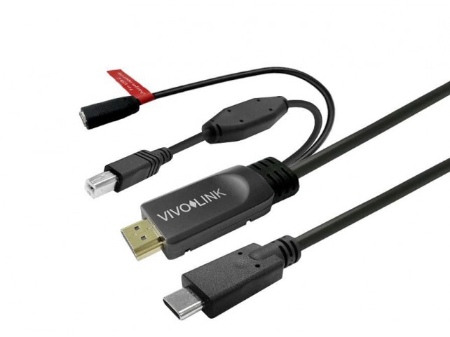Vivolink Touchscreen Cable with  charger 7.5m Black