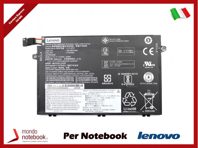 Batteria Originale LENOVO E480 E580 E485 E585 E490 E590 E495 E595 E14 E15 01AV445