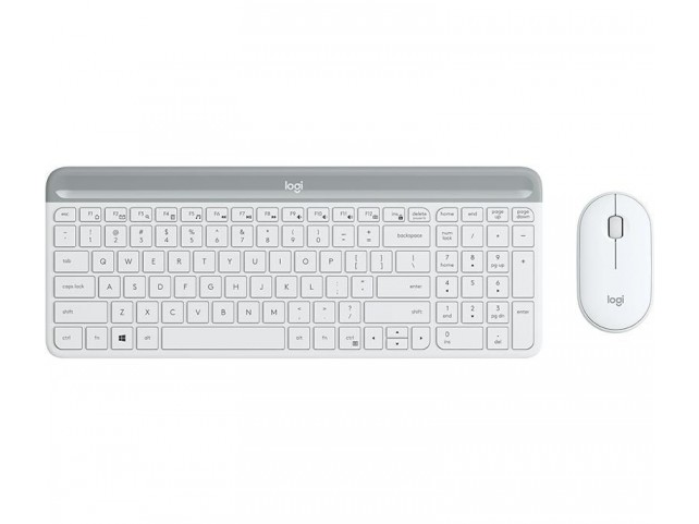 Logitech Slim Wireless Keyboard and  Mouse Combo MK470 - OFFWHITE