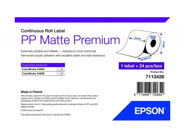 Epson Printer Label White  Self-Adhesive Printer Label