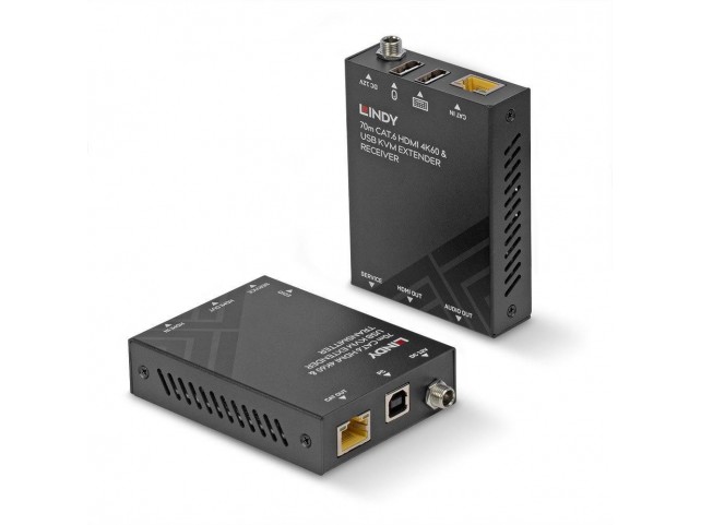 Lindy 70m Cat.6 HDMI 4K60 USB  Audio KVM Extender