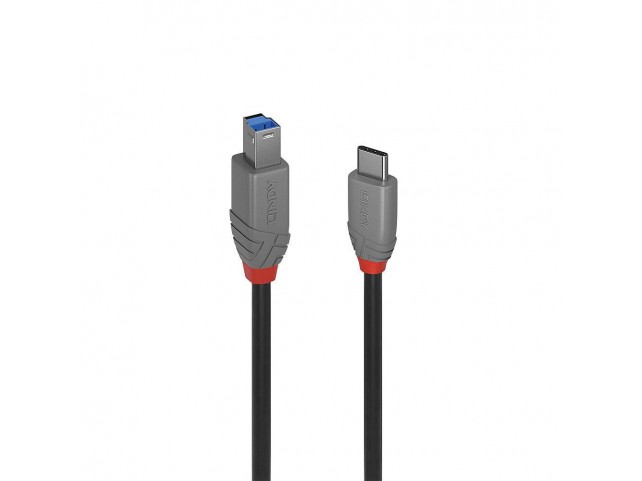 Lindy 2m USB 3.2 Type C to B Cable  5Gbps, Anthra Line