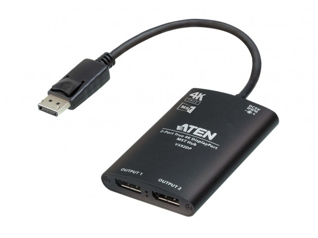 Aten 2-Port True 4K DisplayPort  MST Compact Splitter with