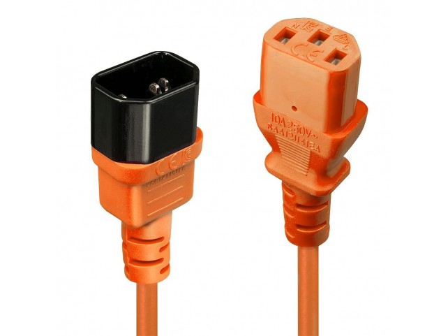 Lindy 2M C14 An C13 Extension  Cable, Orange