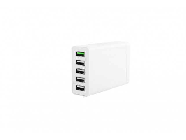 CoreParts Multi-Port USB Charger White  50W 5V 2.4A USB-A 5-ports