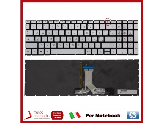 Tastiera Notebook HP 15S-ER 15-ER 15-EG 15-EH 17-CN 17-CP 17Z-CP (Silver) Italiana Retroill.