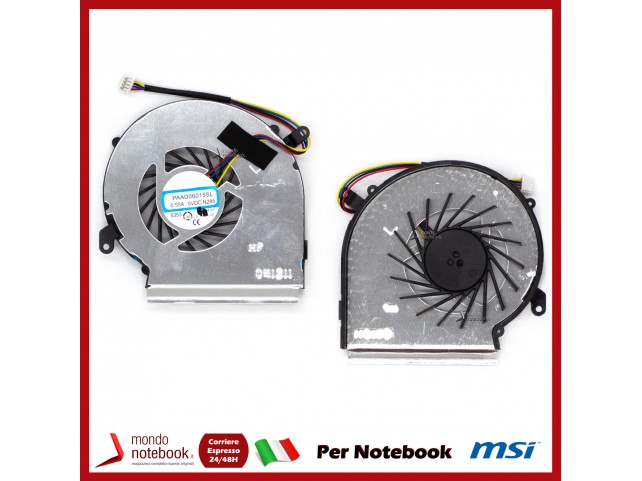 Ventola Fan GPU MSI GE62 GE72 PE60 PE70 GL62 GL72 (Versione 4 Pin)
