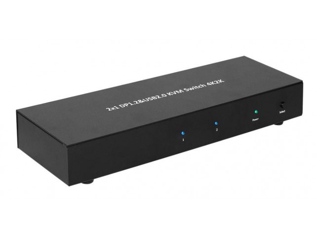 MicroConnect Displayport & USB 2 to 1 way  KVM Switch 4K2K