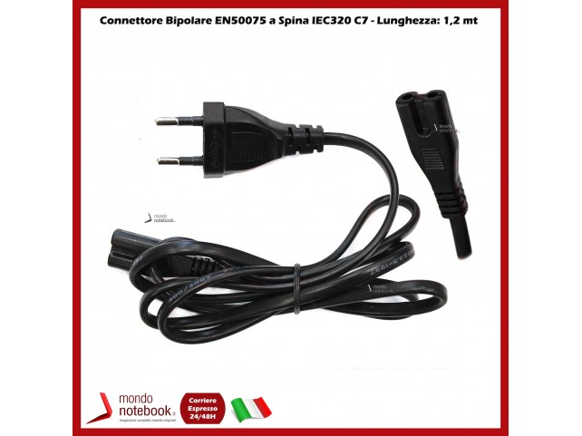 CAVO CORDA ALIMENTAZIONE POWER CORD SPINA ITALIANA BIPOLARE 2 POLI