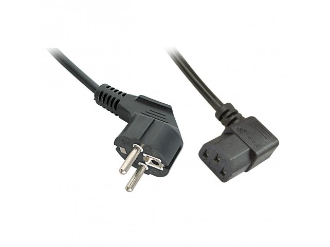 Lindy 5m Schuko to C13 Angled Mains  Cable, lead free