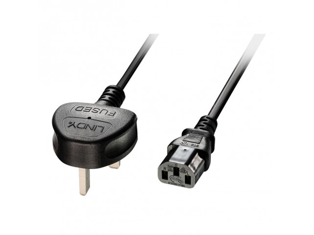 Lindy 5M Uk 3 Pin To C13 Mains Cable  