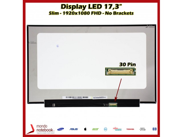 Display LED 17,3" (1920x1080) FHD (NO BRACKETS) 30 Pin DX N173HCE-E3A
