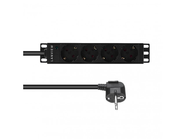 Lanview 10 4-way Schuko outlets  with 2-meter 3G1.5mm2 cable