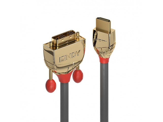 Lindy 10m HDMI to DVI-D Cable Gold  Line