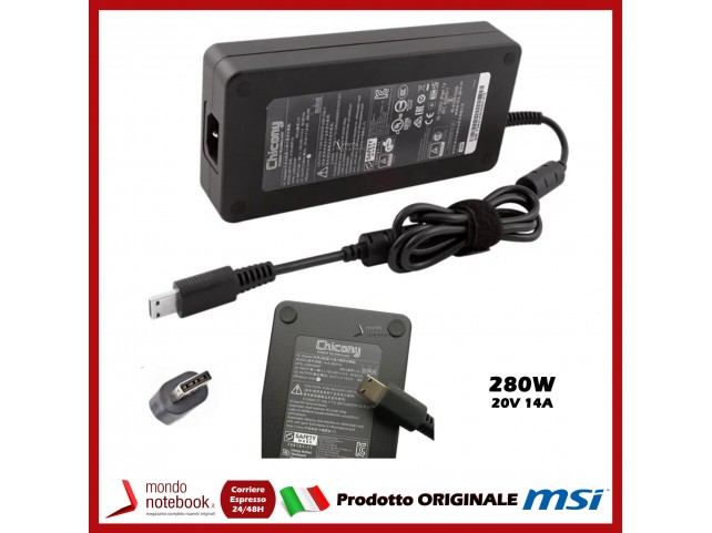 Alimentatore Originale MSI GE66 GE76 GP76 20V 14A 280W Chicony