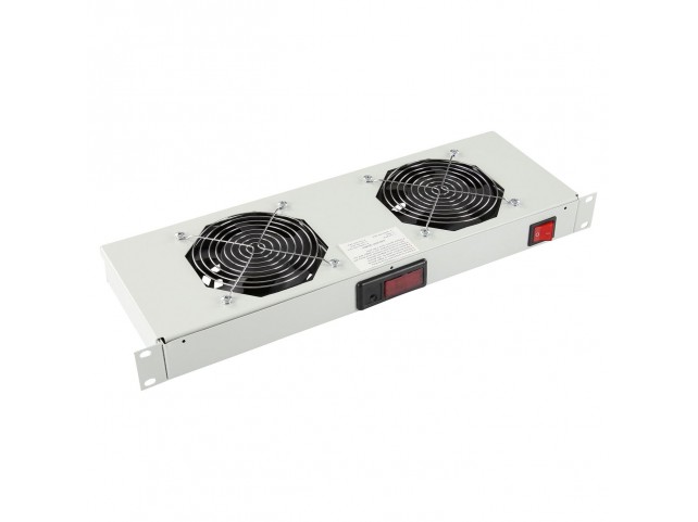 Lanview 2 FANS DIGITAL THERMOSTAT  RACK MOUNT FAN MODULE 1U