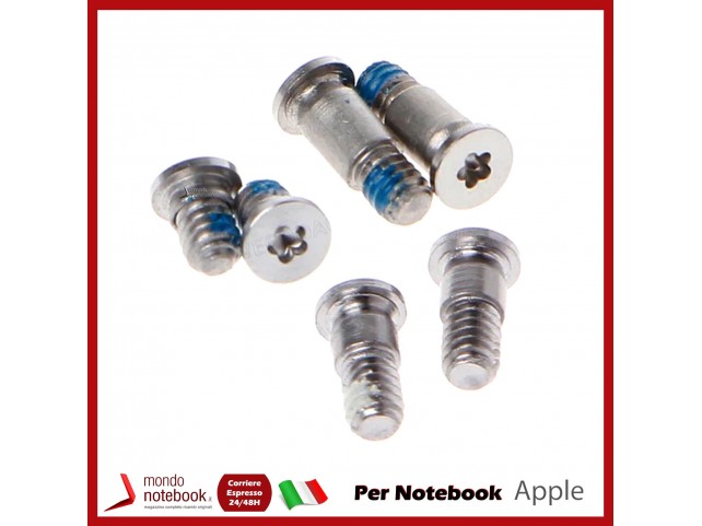 Kit Viti Alloggiamento Bottom Case Apple MacBook 13'' A1708 A2159 (6 Pz) Silver