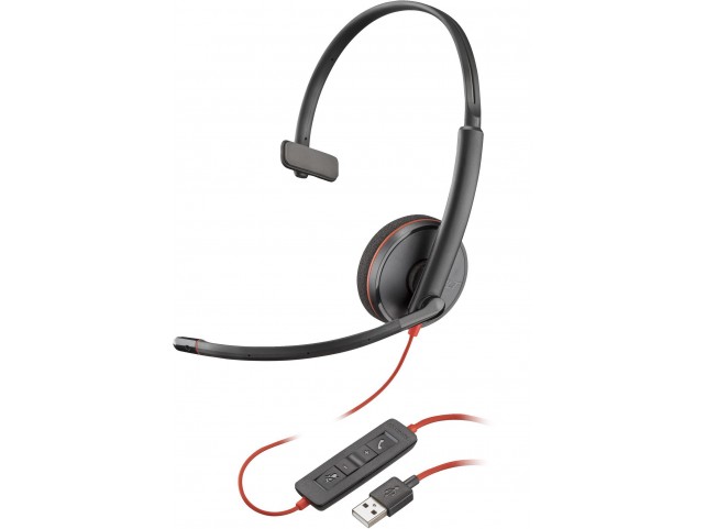 Poly Blackwire 3210 Monaural USB-A  Headset (Bulk)