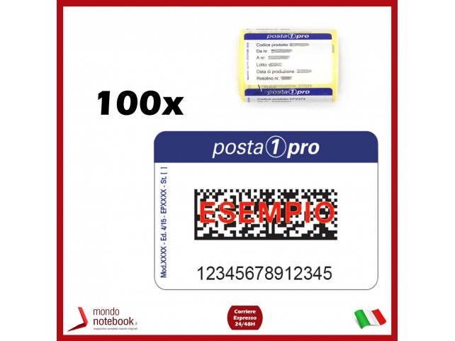 RULLINO DA 100 ETICHETTE ADESIVE POSTA1PRO POSTA 1 PRO 2IMA SPEDIZIONI ITALIA (1 Pz)