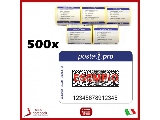 RULLINO DA 100 ETICHETTE ADESIVE POSTA1PRO POSTA 1 PRO 2IMA SPEDIZIONI ITALIA (5 Pz)