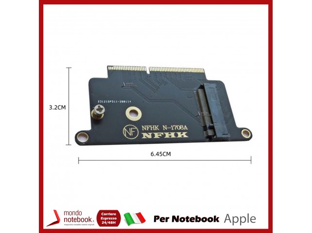 Adattatore NGFF M.2 NVMe SSD per MacBook Pro A1708 2016