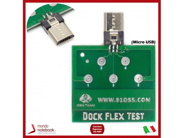 Dock Flex Test Tester per Smartphone Android strumento di Test facile (Micro USB)