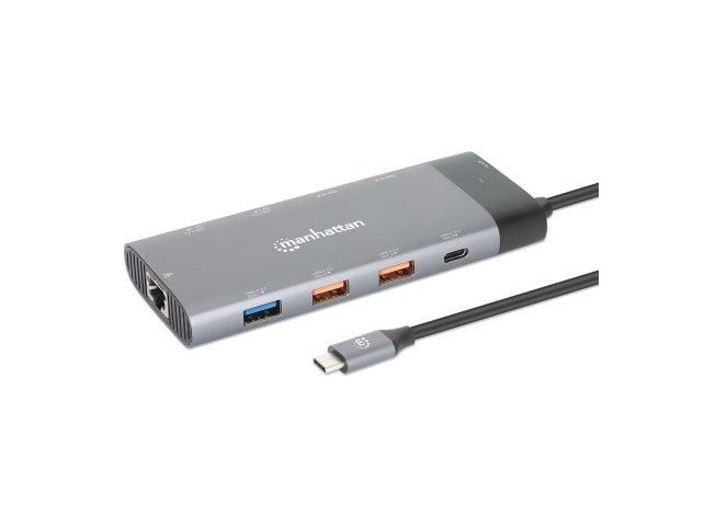 Manhattan Usb-C Dock/Hub Ports (X10):  Ethernet Hdmi (X2 8K) Usb-A