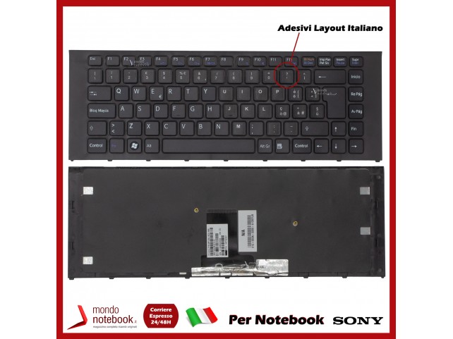Tastiera Notebook Sony VPC-EA (NERA) con ADESIVI LAYOUT ITA