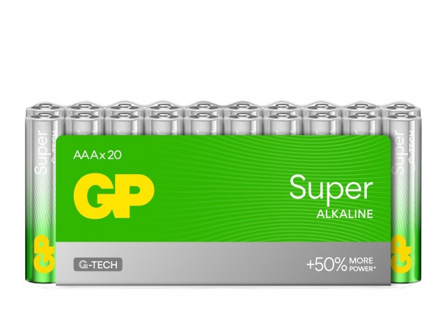 GP Batteries GP SUPER ALKALINE AAA/LR03  Battery. Shrink 20-Pack