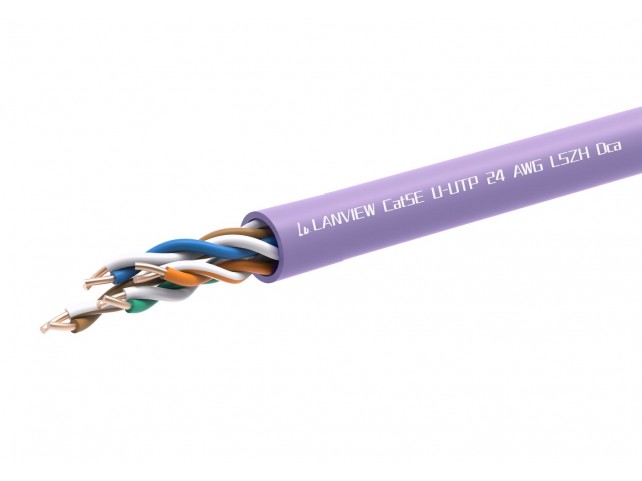 Lanview CAT5e U-UTP network cable  LSZH Dca Purple 305m