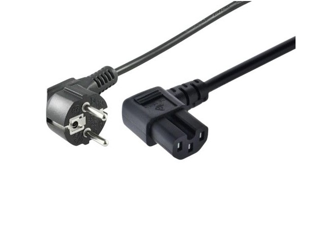 MicroConnect Power Cord CEE 7/7 - Angled  C15 2m black Power Cord