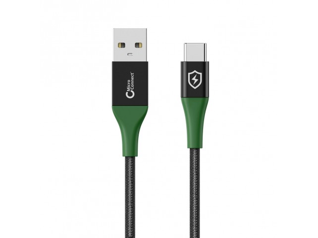 MicroConnect Smart Charge USB-A to USB-C  Cable 2m Black/Green Smart