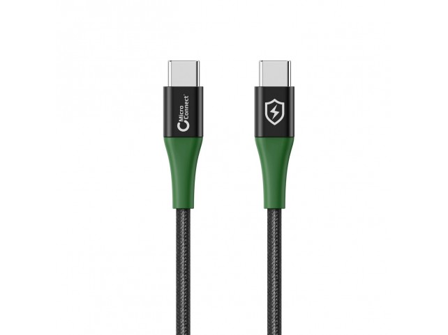 MicroConnect Smart Charge USB-C to USB-C  Cable 2m Black/Green Smart