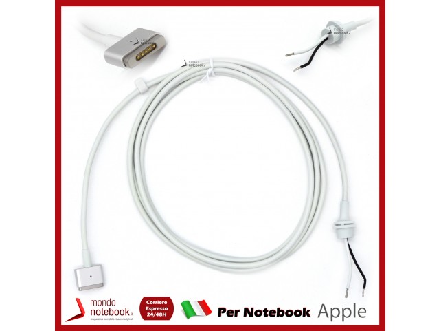 Cavo Alimentazione con Connettore per Alimentatore APPLE MagSafe 2 (5 Pin) 45W 60W 85W (1.8mt)
