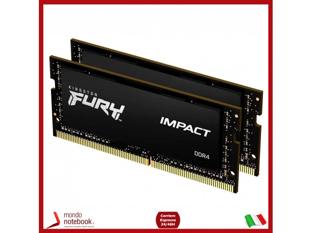 Kingston FURY Impact 16GB 2666MHz DDR4 CL15 Memoria Laptop Modulo Singolo