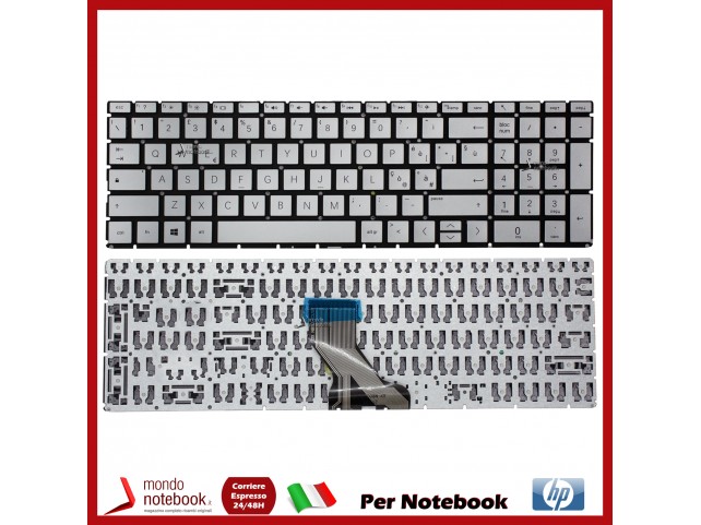 Tastiera Notebook HP 15-DA 15-DB 15-DR 250 255 G7 G8 (Silver) Italiana