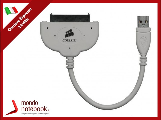 Corsair SSD and Hard Disk Drive Cloning Kit, USB 3.0 to SATA adapter cable, Cloning software on CD-R