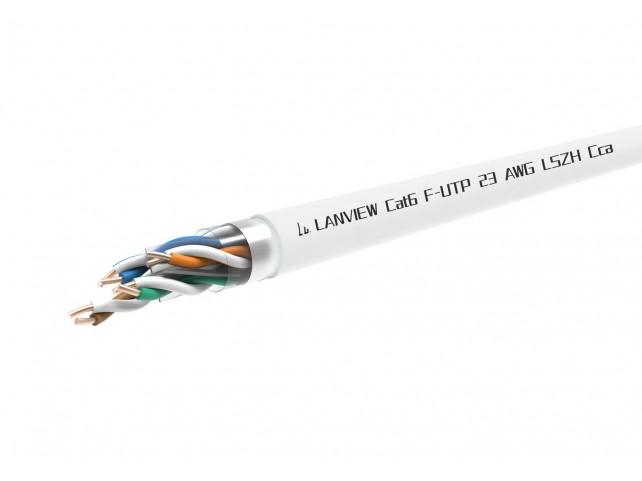 Lanview Cat6 F-UTP Network Cable  4x2xAWG23 LSZH white 500m