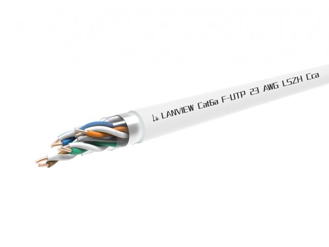 Lanview Cat6a F-UTP 4x2xAWG23 LSZH  white 500m Fire Class: Cca
