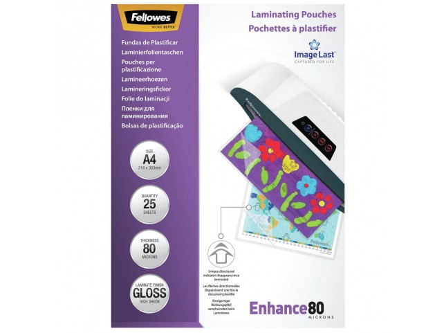 Fellowes Imagelast A4 80 Micron  Laminating Pouch - 25 Pack
