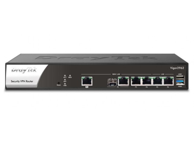 Draytek Vigor 2962 Wired Router 2.5  Gigabit Ethernet Black White