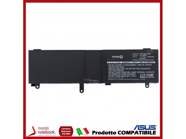 Batteria PowerQ per Asus G550 Series 4000 mAh 15.0V P/N 0B200-00390000 Nero