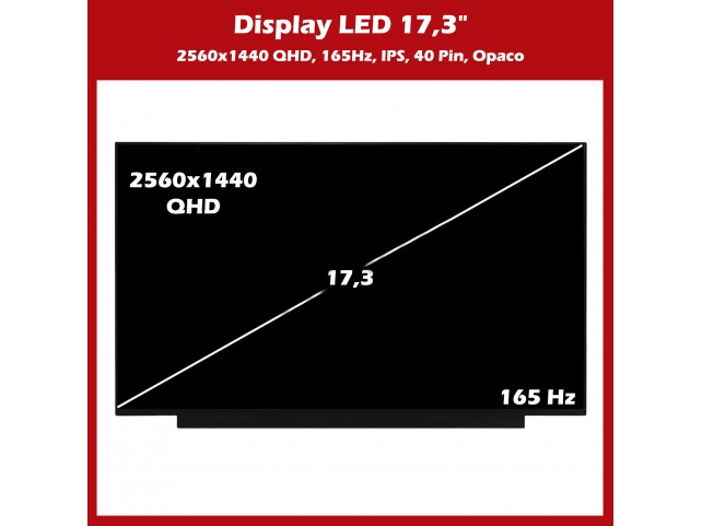 Display LED 17,3" (2560x1440) QHD 2K (NO BRACKET) 40 Pin DX IPS (Opaco)