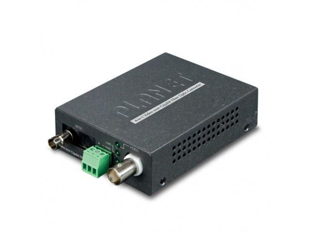 Planet 1-Channel 4-in-1 Video over  Gigabit Fiber(ST) converter