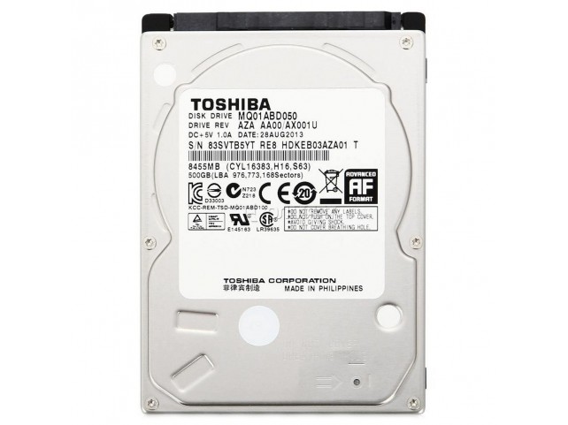 Toshiba 500GB 9.5MM SATA300 5.4K AF  x x Refurbished x x