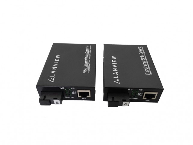 Lanview Pair of 10/100/1000Base-T  RJ45 to 1000Base-X SC