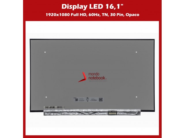Display LED 16,1" (1920x1080) FHD (NO BRACKET) 30 Pin DX (OPACO)