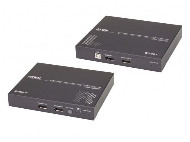 Aten USB DisplayPort Dual View  HDBaseTT 2.0 KVM Extender