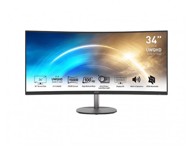MSI Pro Mp341Cqde Computer  Monitor 86.4 Cm (34 ) 3440 X